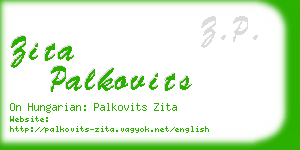 zita palkovits business card